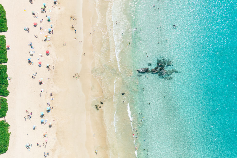 Photography by Gray Malin of Hapuna Beach with Grass