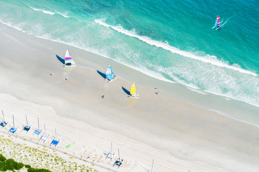 Photography by Gray Malin of Hobie Cat Beach Sailboats, Stone Harbor,  New Jersey