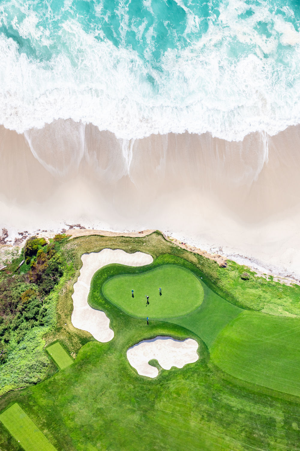 Hole 10, Pebble Beach Golf Links, Shadow Box, White Frame, Small