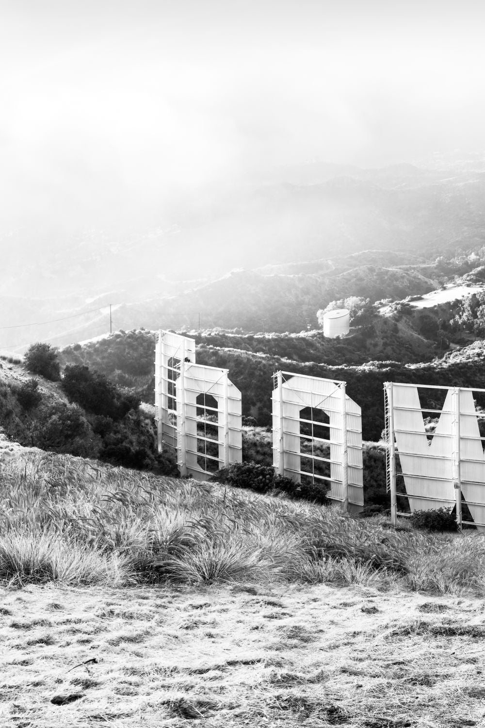 Hollywood Sign Triptych, Black and White