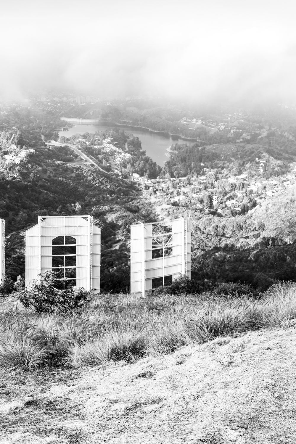 Hollywood Sign Triptych, Black and White