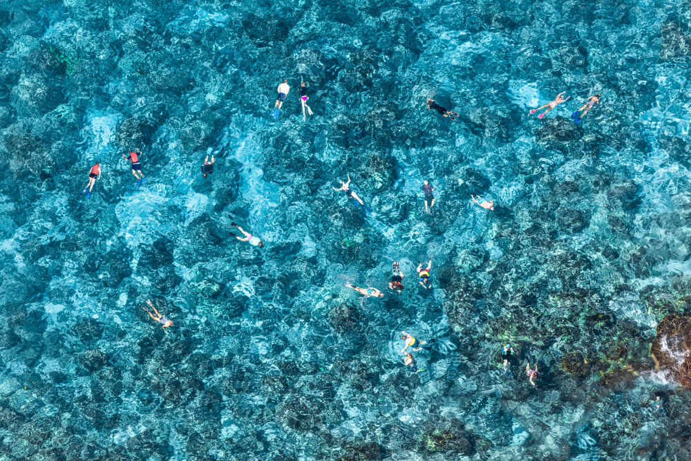 Photography by Gray Malin of Honaunau Bay Snorkelers