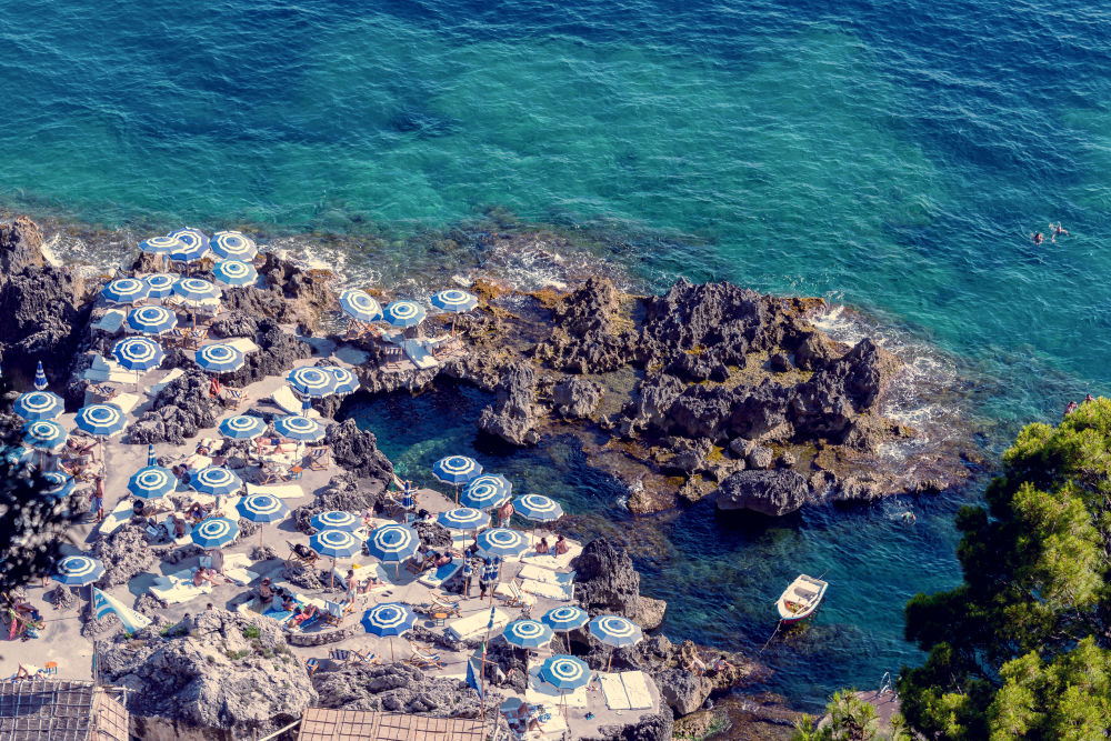 La Fontelina Beach Club Umbrellas, Capri