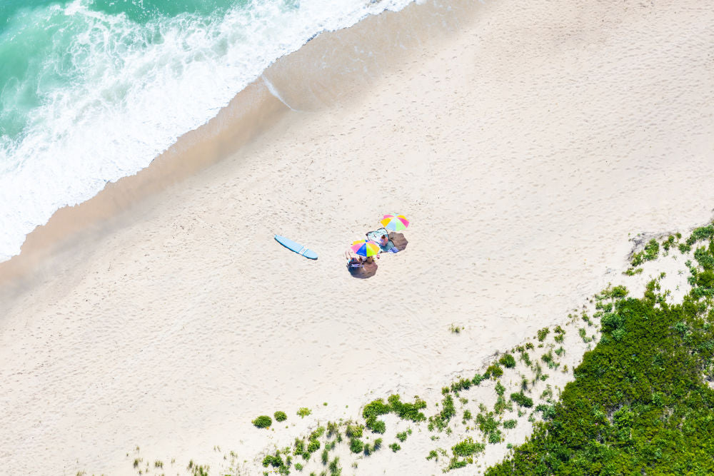 Photography by Gray Malin of Ladies Beach Umbrellas, Nantucket