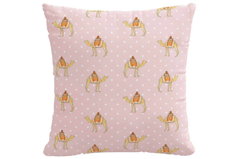 The Decorative Pillow, Camel Dot Pink