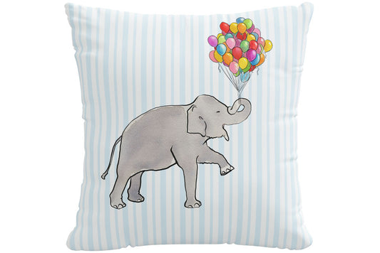 The Decorative Pillow, Elephant Stripe Blue