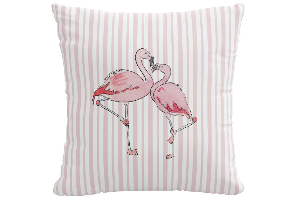 The Decorative Pillow, Flamingo Stripe Pink