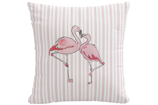 The Decorative Pillow Flamingo Stripe Pink Gray Malin