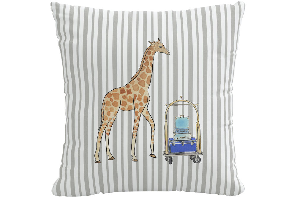 The Decorative Pillow, Giraffe Stripe Grey