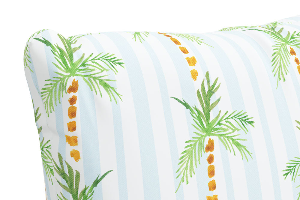 The Decorative Pillow, Palm Tree Stripe Blue