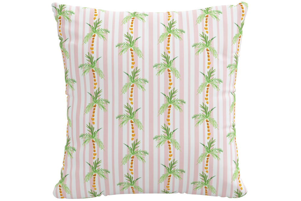 The Decorative Pillow, Palm Tree Stripe Pink