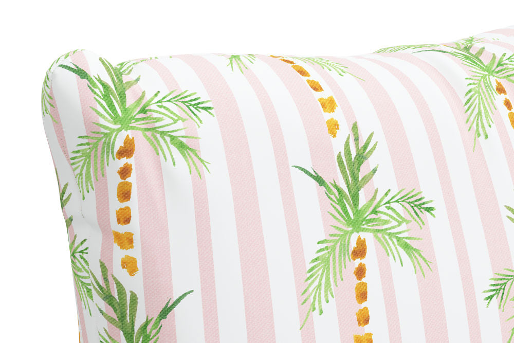 The Decorative Pillow, Palm Tree Stripe Pink