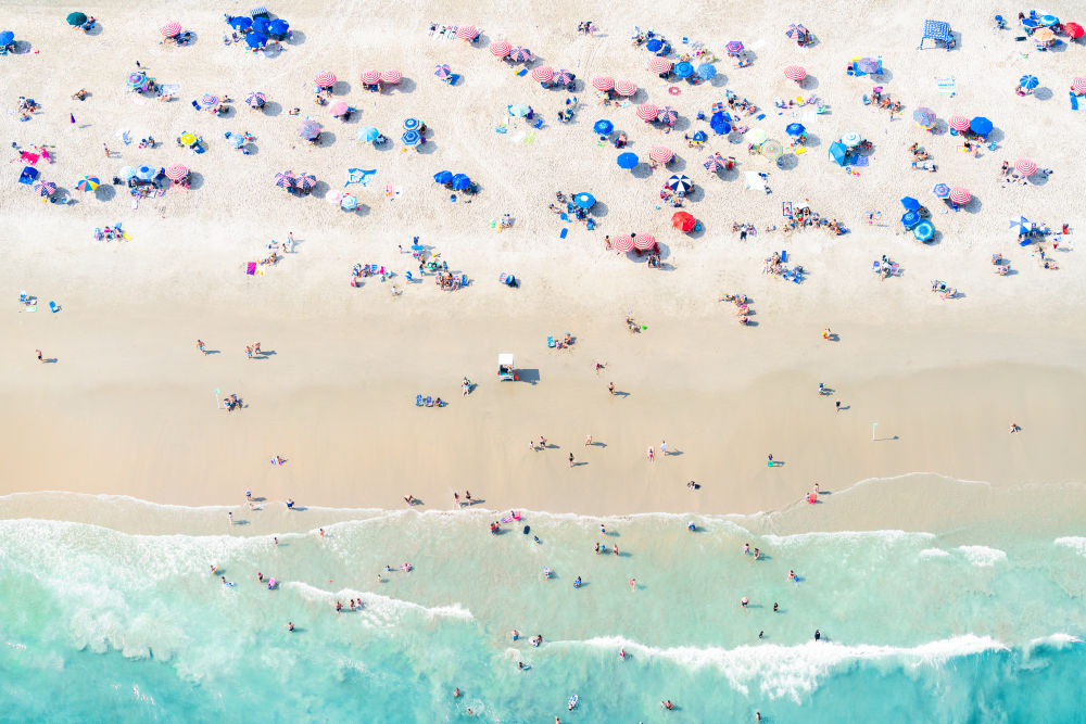 Photography by Gray Malin of Ocean City Beach Umbrellas, New Jersey