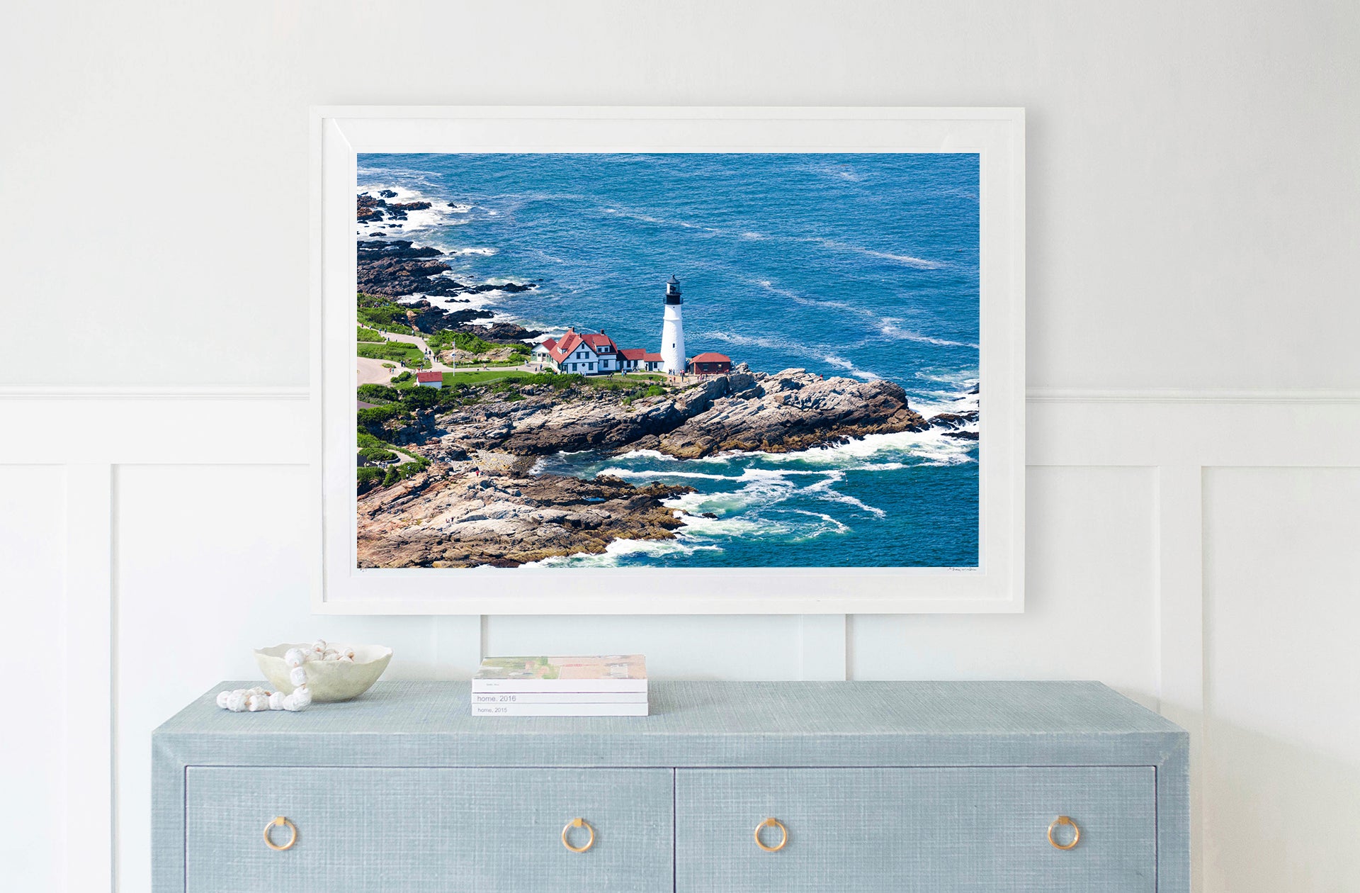 Portland Head Lighthouse,Original outlet Miniature Acrylic, Framed Painting, 2