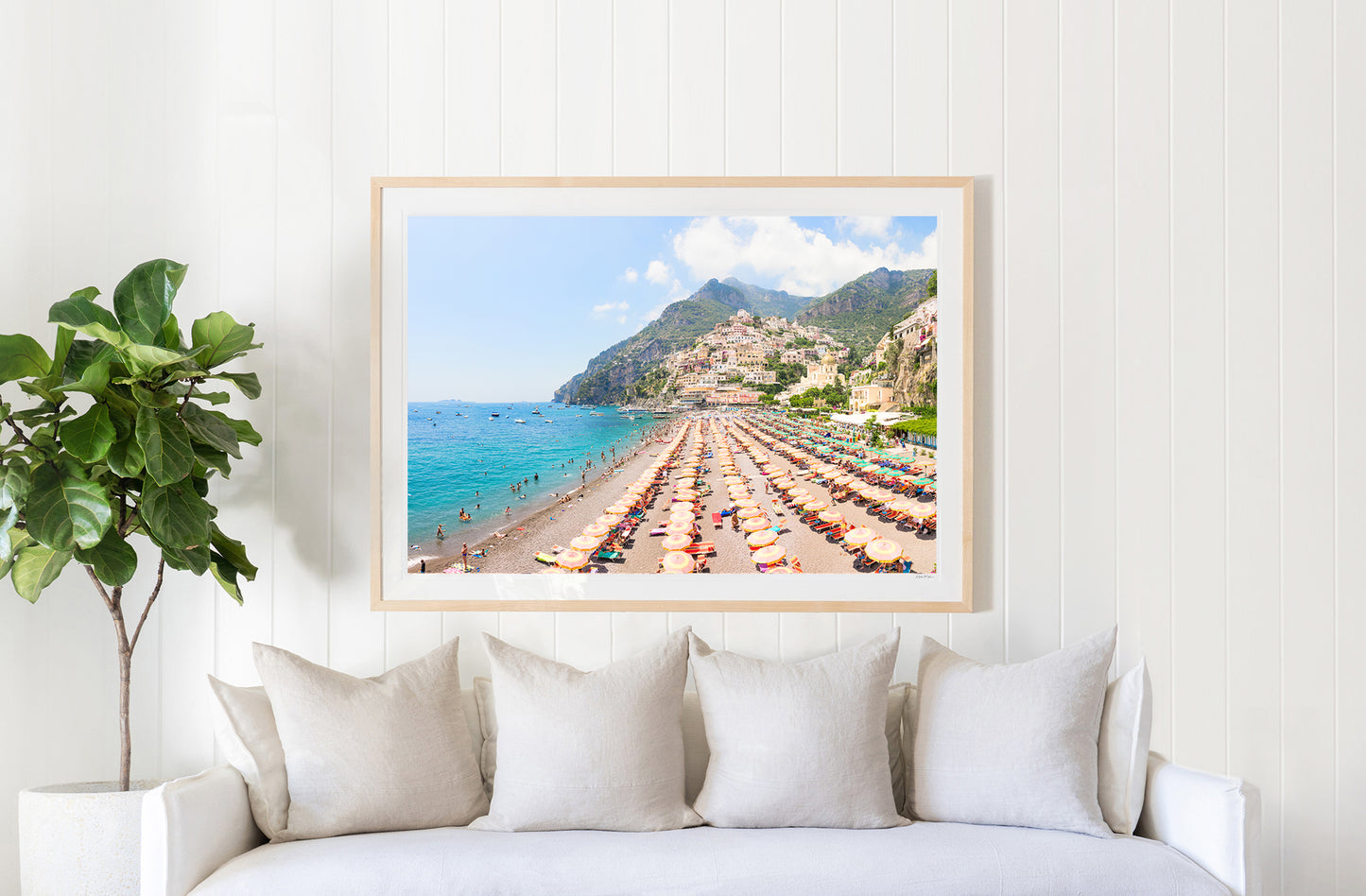 Positano Orange Umbrellas Vista