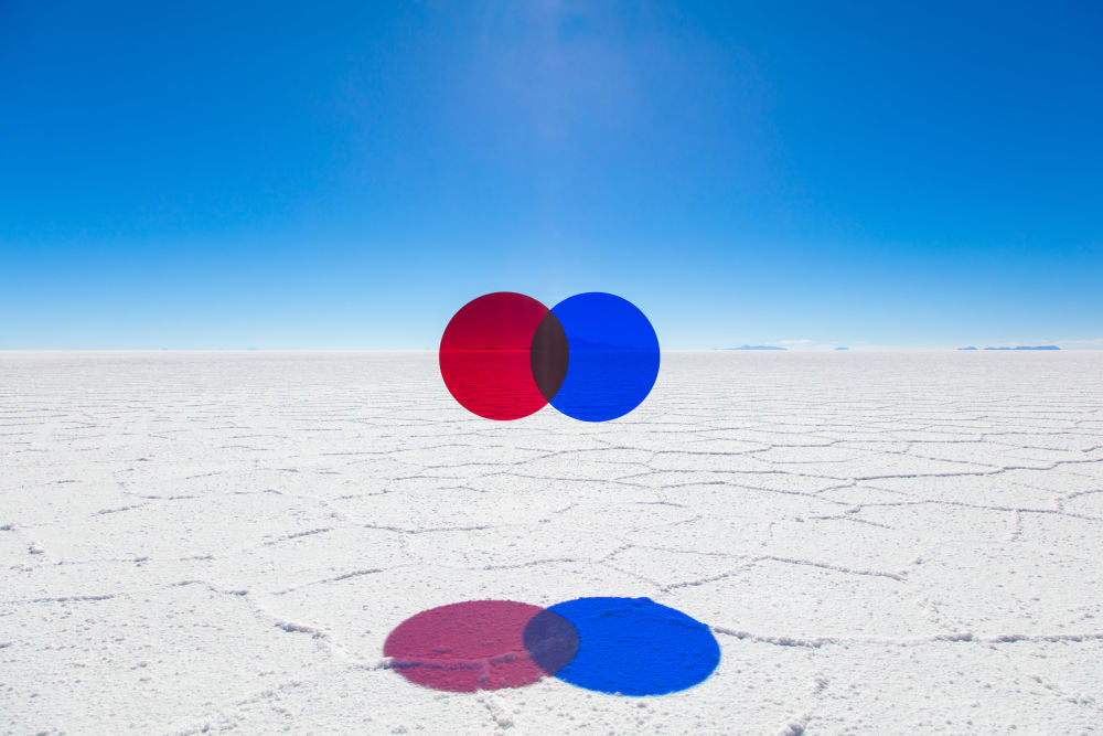 Photography by Gray Malin of Red and Blue Circles