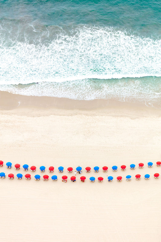 Product image for Red and Blue Umbrellas, Santa Monica