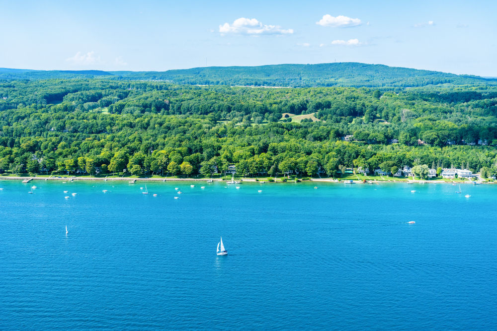 Sailing Little Traverse Bay, Harbor Springs, Michigan