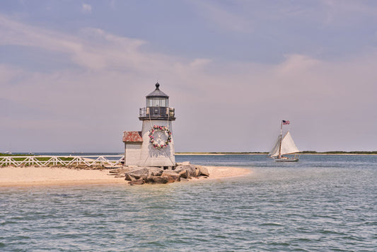 Product image for Sailing by Brant Point Lighthouse, Nantucket