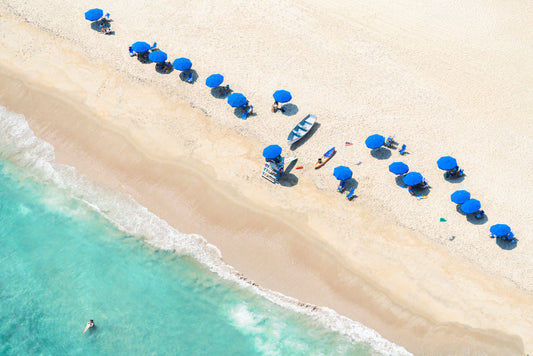 Product image for Spring Lake Blue Umbrellas, New Jersey