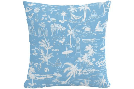 Product image for The Beach Toile Pillow, Blue