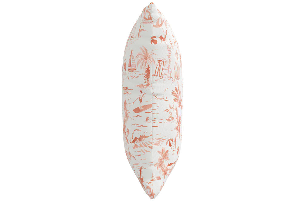 The Beach Toile Pillow, Coral