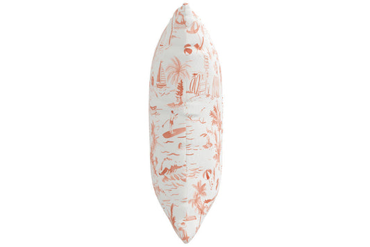 The Beach Toile Pillow, Coral