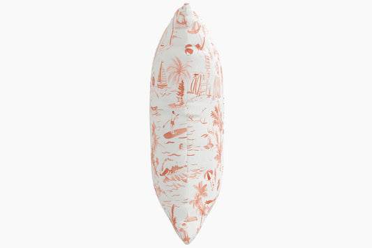 The Beach Toile Pillow, Coral