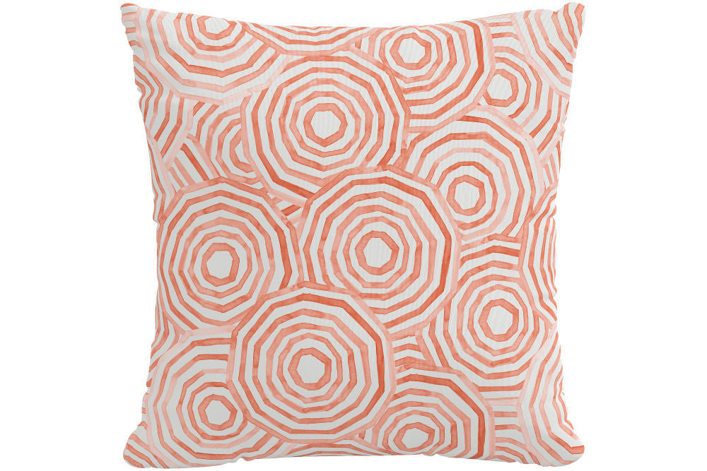 The Umbrella Swirl Pillow, Coral