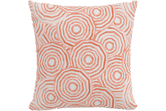 The Umbrella Swirl Pillow, Coral