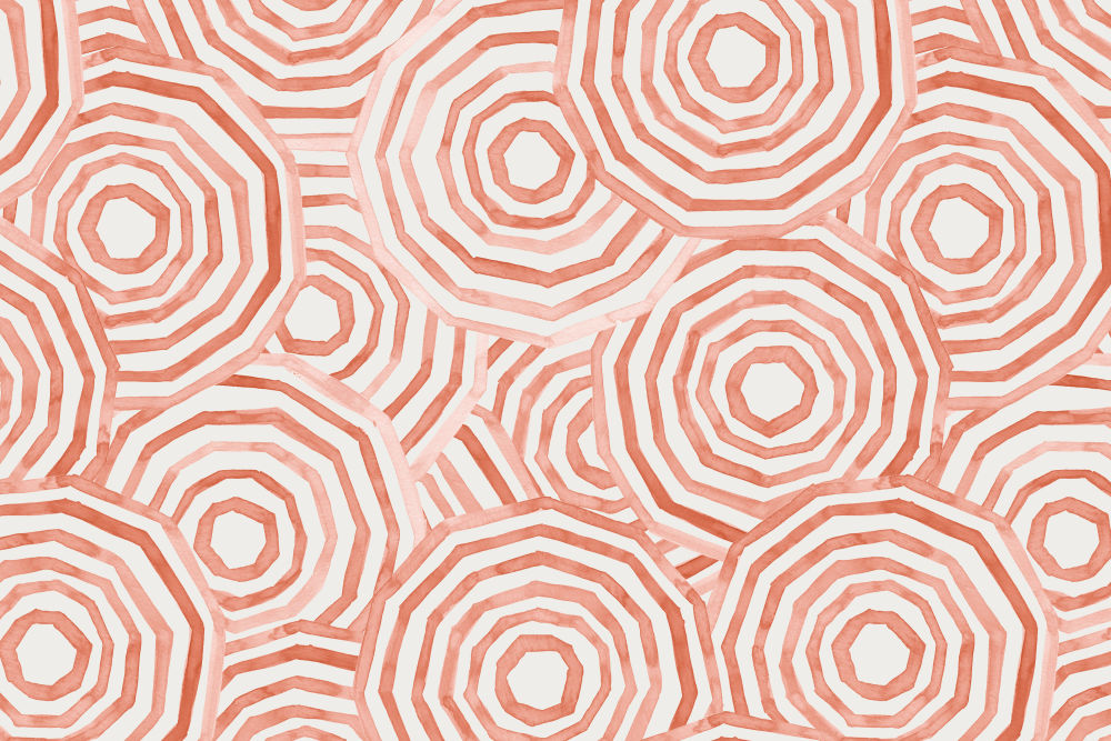 The Umbrella Swirl Pillow, Coral