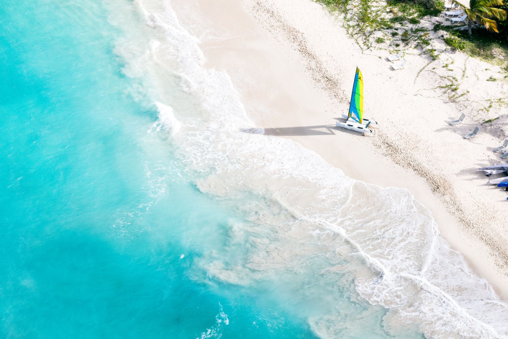 Photography by Gray Malin of The Sailboat, St. Barths
