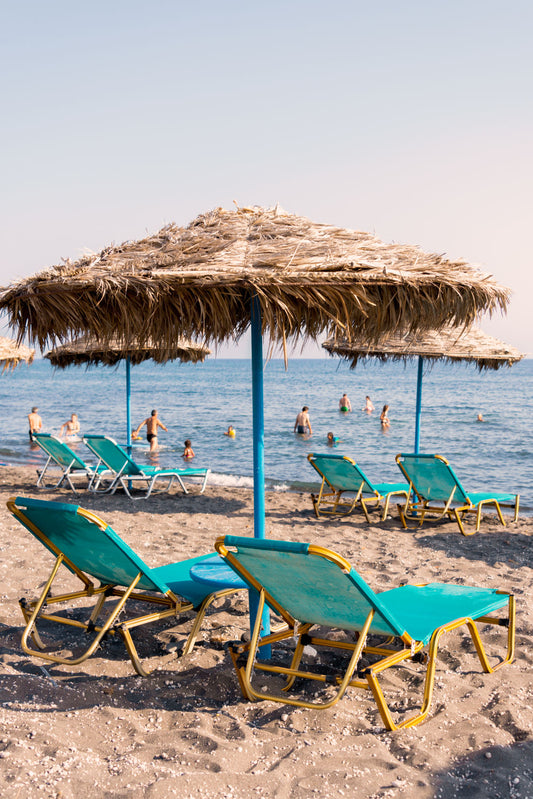 Vintage Beach Chairs, Santorini, Greece