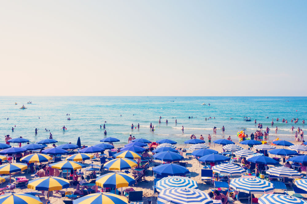 Cefalu Yellow and Blue Umbrellas