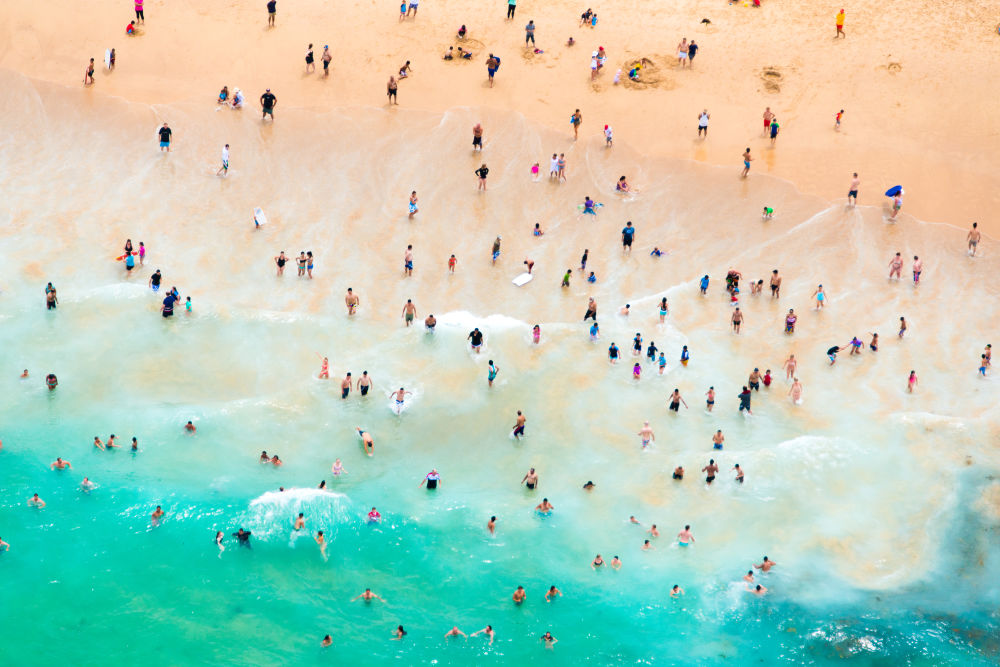Photography by Gray Malin of Maroubra Bay Swimmers