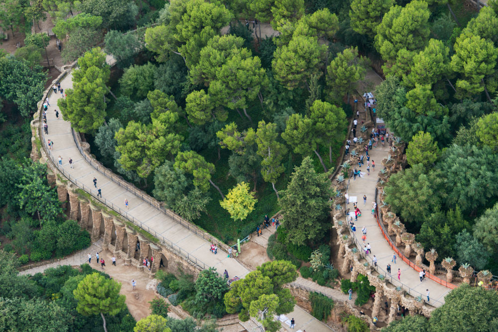 Photography by Gray Malin of Parc Guell Pathway of Columns