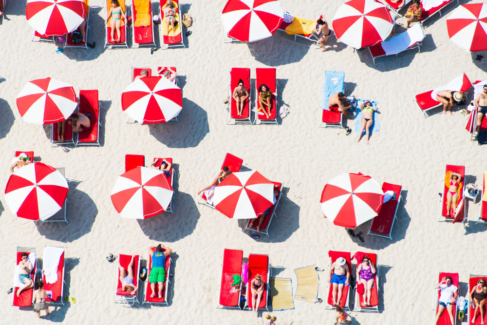 Miami Red and White Umbrellas