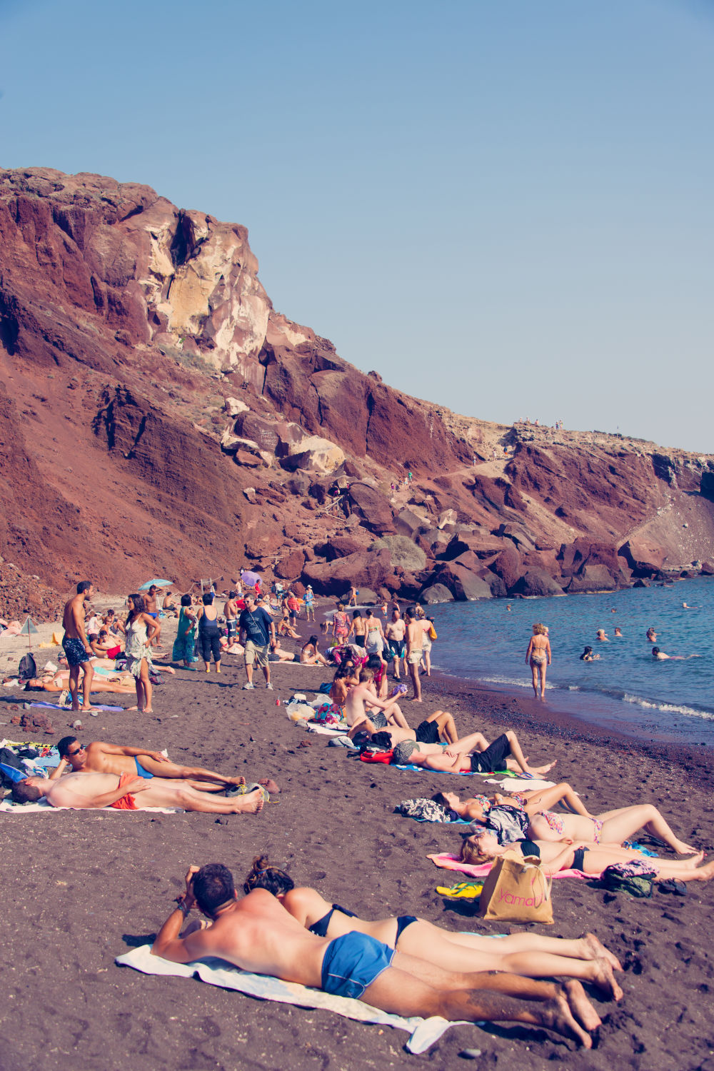 Red Beach Santorini Vertical