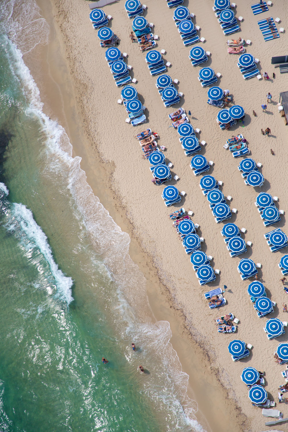 St. Tropez Blue Umbrellas Vertical