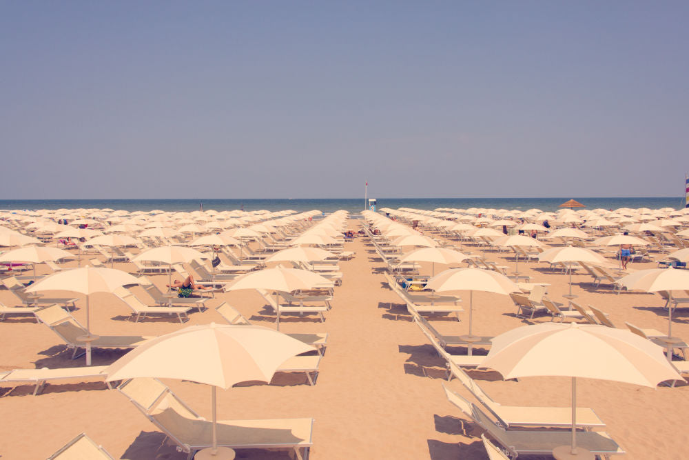 Photography by Gray Malin of White Umbrellas